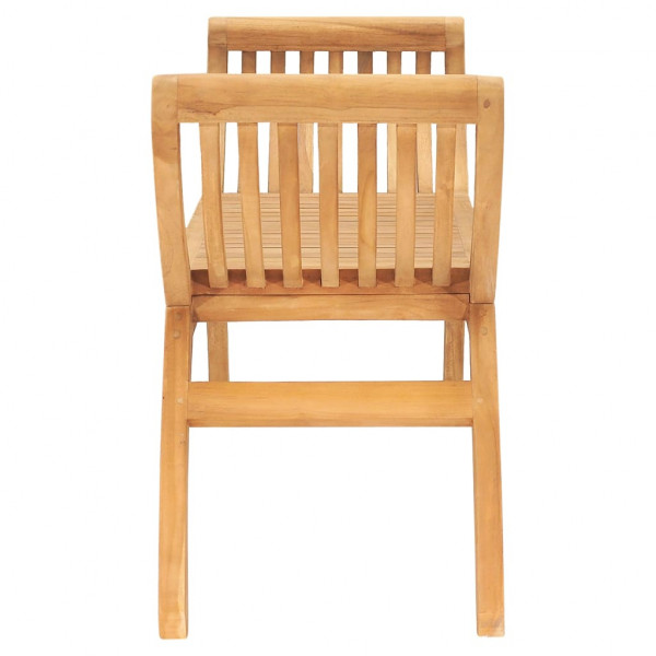 Banco de jardín de madera maciza de teca 120 cm M 4