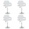 Cadeiras de jantar giratórias 4 pcs couro artificial branco 1