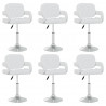 Sillas de comedor giratorias 6 uds de cuero sintético blanco 1