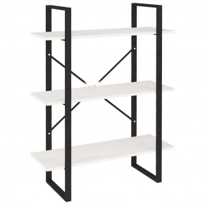 Estante com 3 prateleiras 80x30x105 cm pinho maciço branco H
