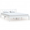 Estructura de cama de madera de pino maciza blanca 140x190 cm 2