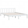 Estrutura de cama 140x190 cm pinho maciço branco 3