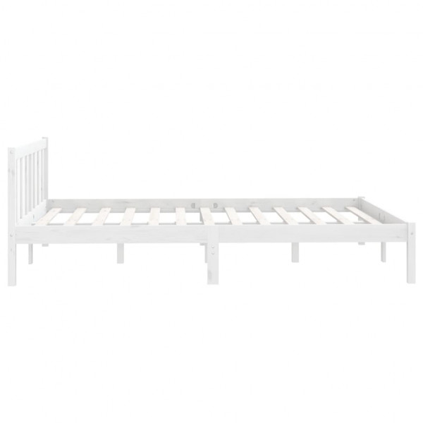Estrutura de cama 140x190 cm pinho maciço branco M 5