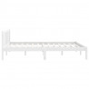Estructura de cama de madera de pino maciza blanca 140x190 cm 5