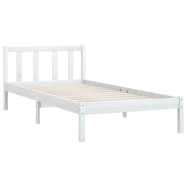 Estructura de cama de madera maciza de pino blanco 100x200 cm M 3