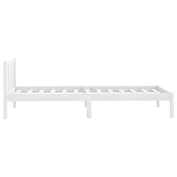 Estrutura de cama 100x200 cm madeira pinho maciço branco M 5