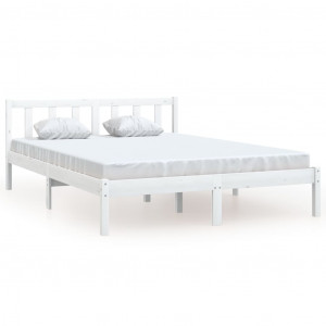 Estrutura de cama 120x200 cm pinho maciço branco H