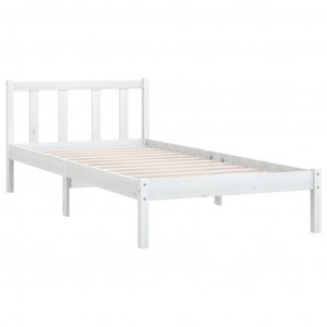 Estructura de cama de madera maciza de pino blanca 90x200 cm H