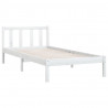 Estrutura de cama 90x200 cm pinho maciço branco 2