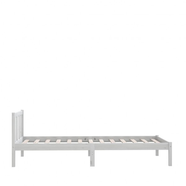 Estrutura de cama 90x200 cm pinho maciço branco M 3