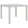 Mesa jardín vidrio templado ratán sintético 90x90x75 cm blanco 2