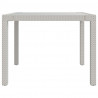 Mesa jardín vidrio templado ratán sintético 90x90x75 cm blanco 3