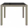 Mesa jardín vidrio templado ratán sintético 90x90x75 cm gris 3