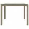 Mesa jardín vidrio templado ratán sintético 90x90x75 cm gris 4