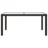 Mesa jardín vidrio templado ratán sintético 150x90x75 cm marrón 3