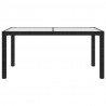 Mesa jardín vidrio templado ratán sintético 150x90x75 cm negro 3