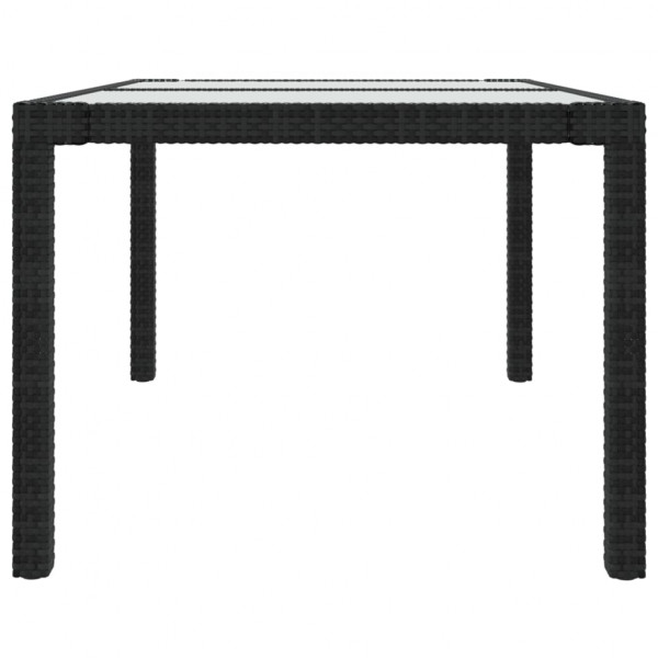 Mesa jardín vidrio templado ratán sintético 150x90x75 cm negro M 4