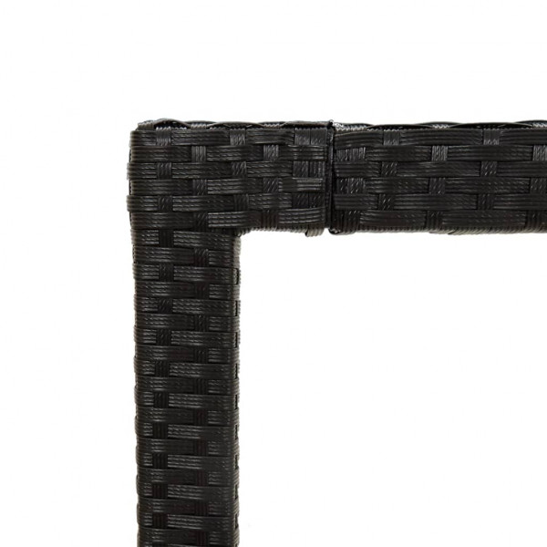 Mesa de jardim 150x90x75 cm vidro temperado e vime PE preto M 5