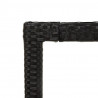 Mesa jardín vidrio templado ratán sintético 150x90x75 cm negro 5