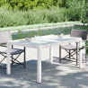 Mesa jardín vidrio templado ratán sintético 150x90x75 cm blanco 1
