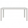 Mesa jardín vidrio templado ratán sintético 150x90x75 cm blanco 3