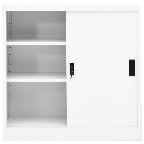 Armario de oficina con puerta corredera acero blanco 90x40x90cm M 3