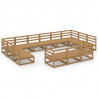 Muebles de jardín 13 piezas madera maciza de pino 2