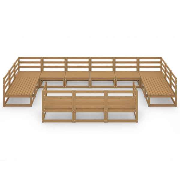Muebles de jardín 13 piezas madera maciza de pino M 3