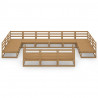 Muebles de jardín 13 piezas madera maciza de pino 3