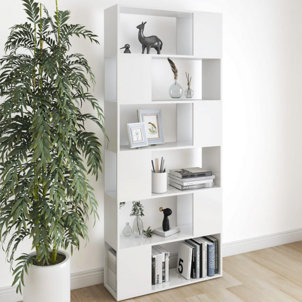 Librería separador madera contrachapada blanco 80x24x186 cm M 3
