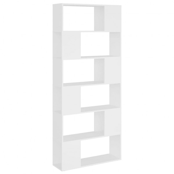Librería separador madera contrachapada blanco 80x24x186 cm M 4