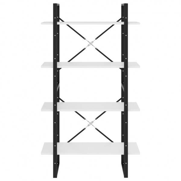 Estantería de 4 niveles madera contrachapada blanco 80x30x140cm M 5