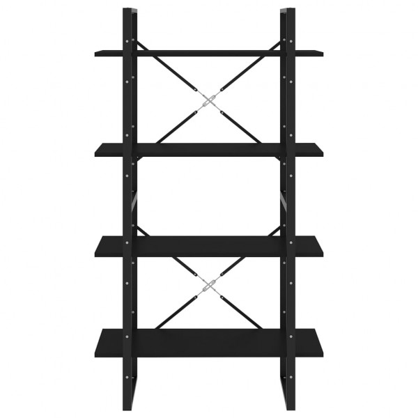 Estantería 4 niveles madera contrachapada negro 80x30x140 cm M 5