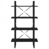 Estantería 4 niveles madera contrachapada negro 80x30x140 cm 5