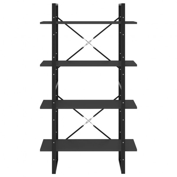 Estantería de 4 niveles madera contrachapada gris 80x30x140 cm M 5