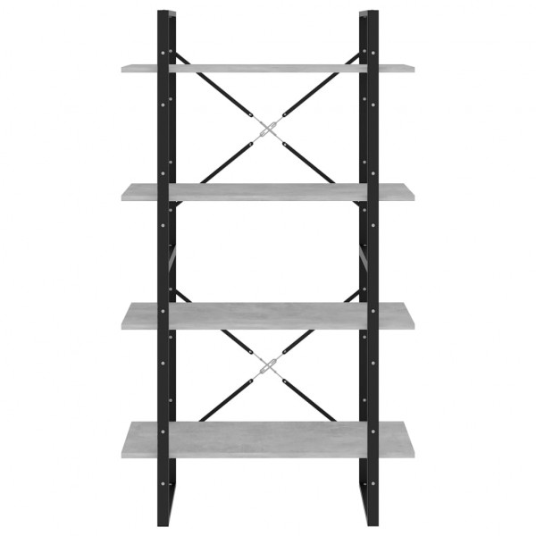 Estantería de 4 niveles contrachapada gris hormigón 80x30x140cm M 5