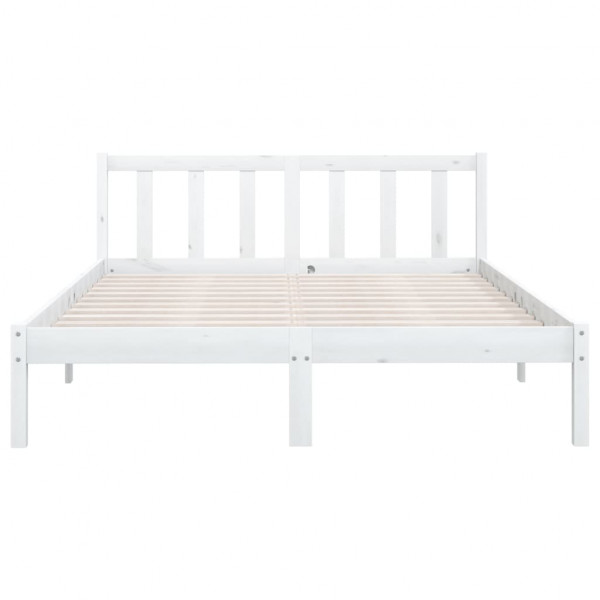 Estrutura de cama 140x200 cm pinho maciço branco M 4