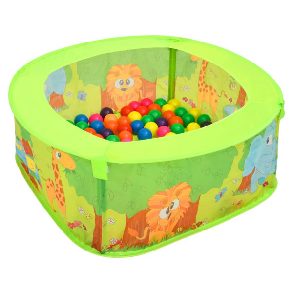 Piscina de bolas con 50 bolas para niños 75x75x32 cm D