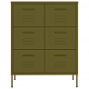 Armario de cajones de acero verde oliva 80x35x101.5 cm 3