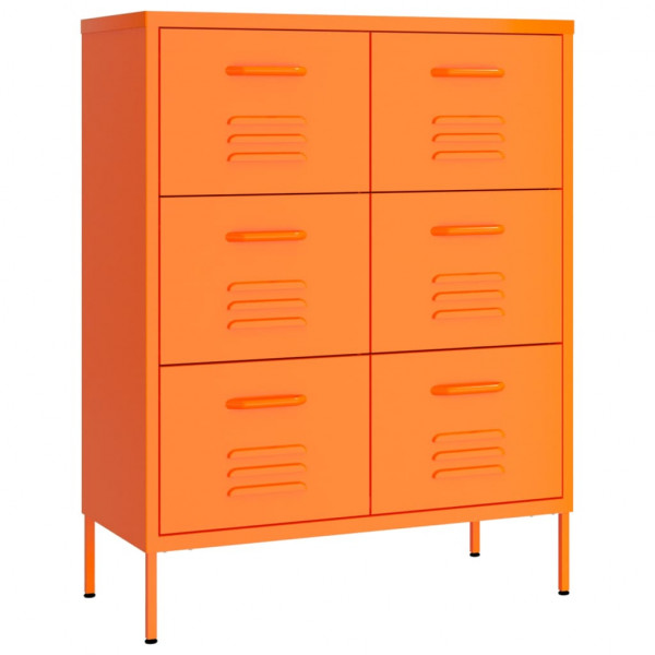Armario de almacenamiento acero naranja 80x35x101.5 cm M 2