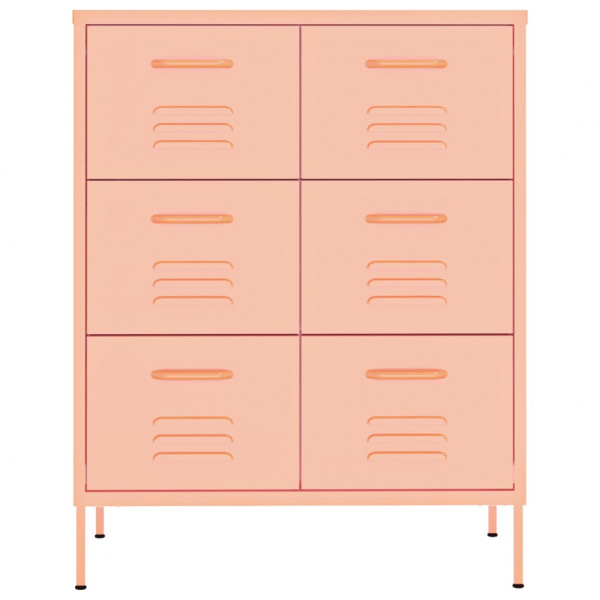Armário com gavetas aço 80x35x101.5 cm rosa M 3