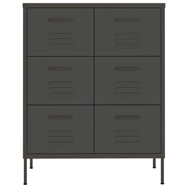 Armario de almacenamiento gris antracita 80x35x101.5 cm acero M 3