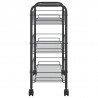 Carrito de cocina 3 niveles hierro negro 46x26x64 cm 4