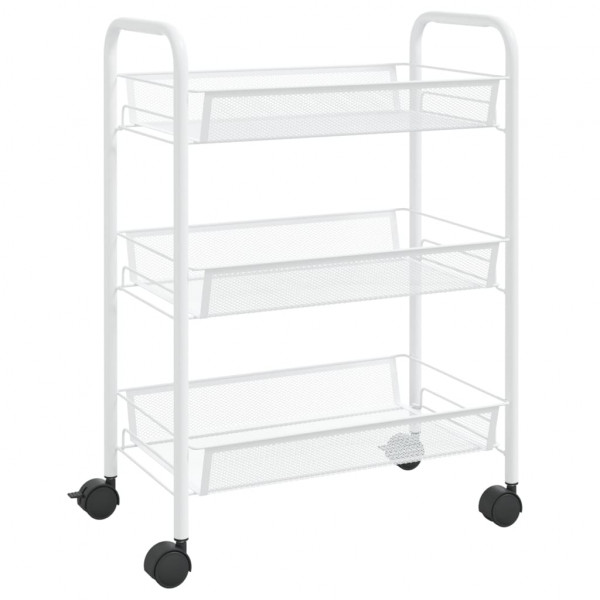 Carrito de cocina 3 niveles hierro blanco 46x26x64 cm M 2