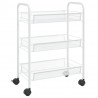 Carrito de cocina 3 niveles hierro blanco 46x26x64 cm 2