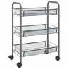 Carrito de cocina 3 niveles hierro gris 46x26x64 cm 2