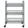 Carrito de cocina 3 niveles hierro gris 46x26x64 cm 3