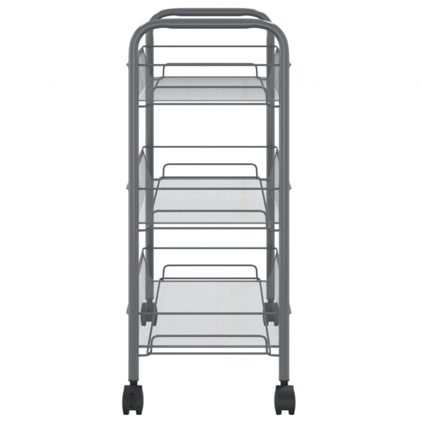 Carrito de cocina 3 niveles hierro gris 46x26x64 cm M 4