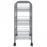 Carrito de cocina 3 niveles hierro gris 46x26x64 cm 4