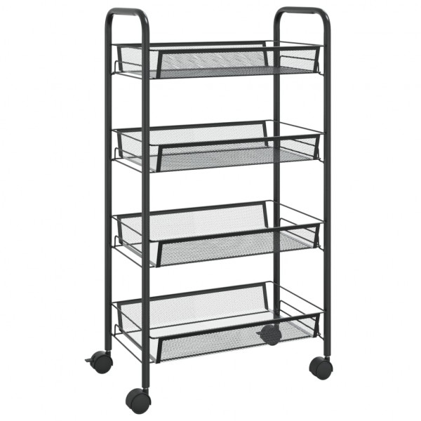 Carrito de cocina 4 niveles hierro negro 46x26x85 cm M 2